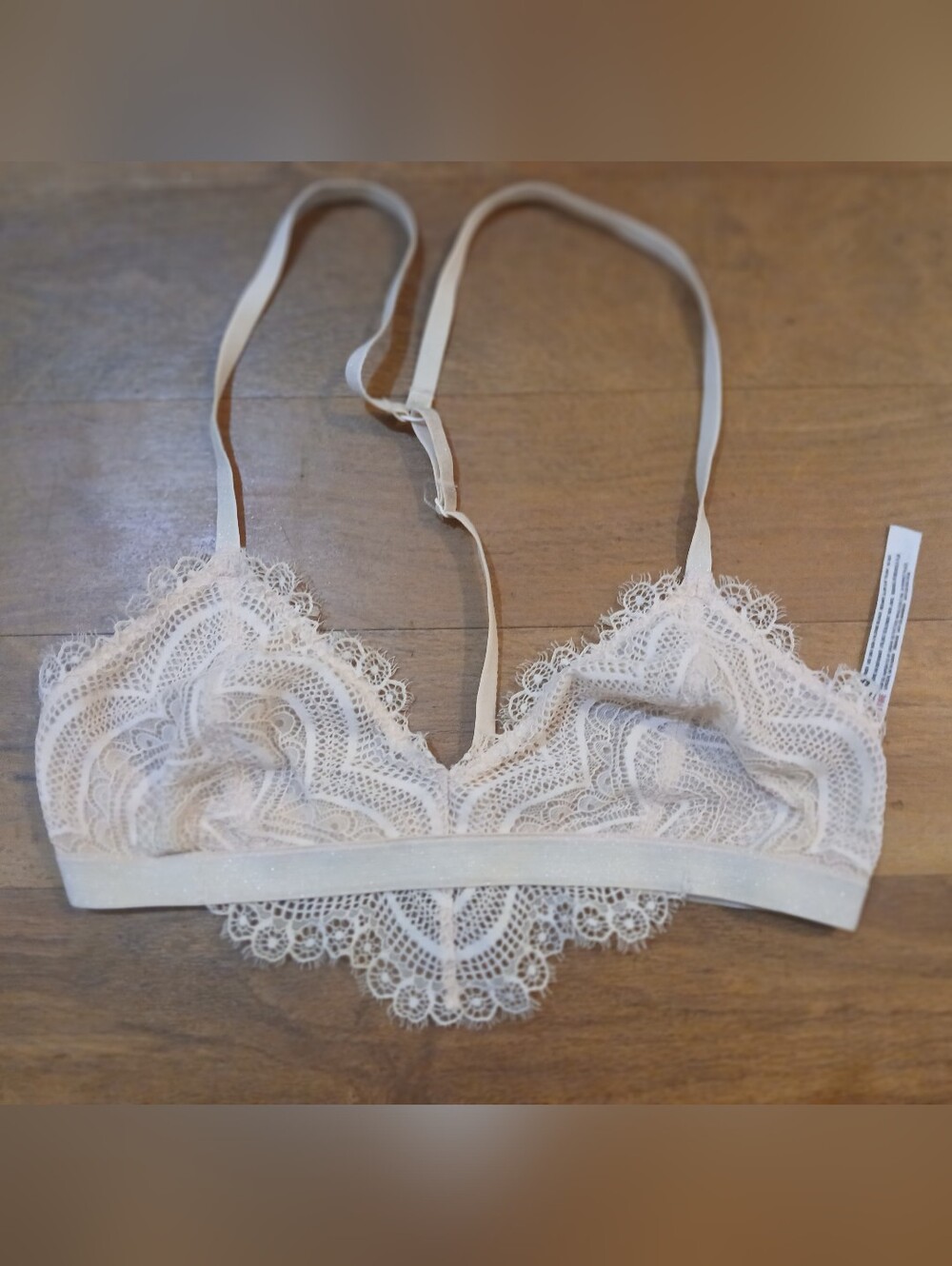 FREE PEOPLE cream lace racerback bralette